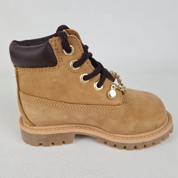 Timberland 6In Premium TODDLER Boots Outdoors Wheat Gold Leather Size 4C - Picture 3 of 10